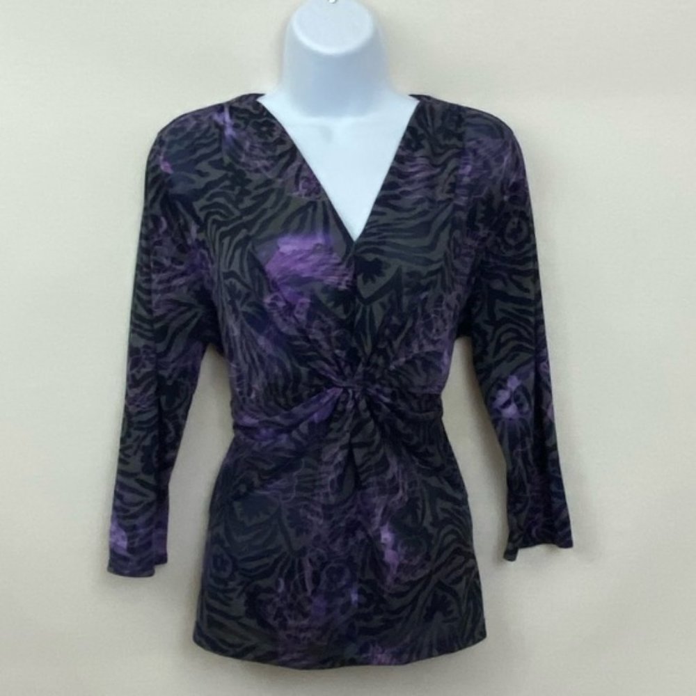 Chaus Multicolor 3/4 Sleeve Blouse Size PXL L-67